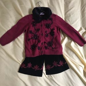 Hanna Andersson Holiday Cardigan Pant Set 3t